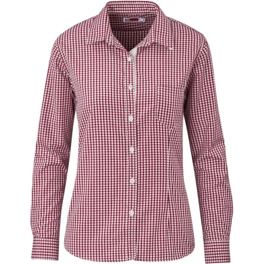 Ladies Long Sleeve Kenton Shirt Red Front